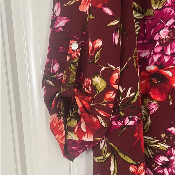 Soho Red and Purple Blazer with Floral Design - Picture 3 of 7